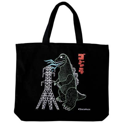 Godzilla tote bag