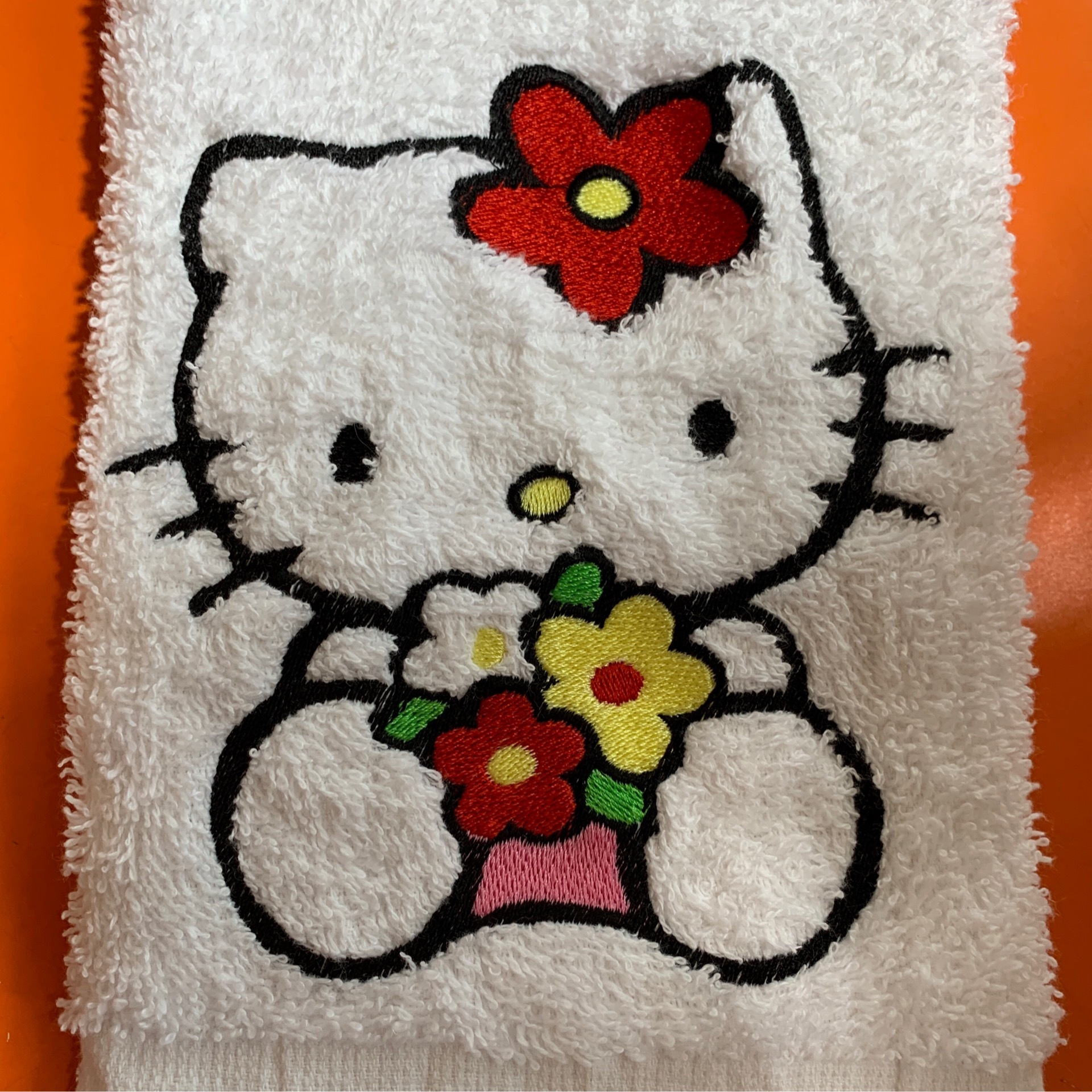 Hello Kitty Embroidered Hand Towel
