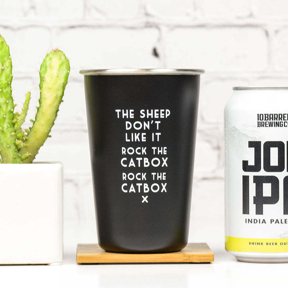 Rock the Catbox Mistaken Song Lyric Pint Glass