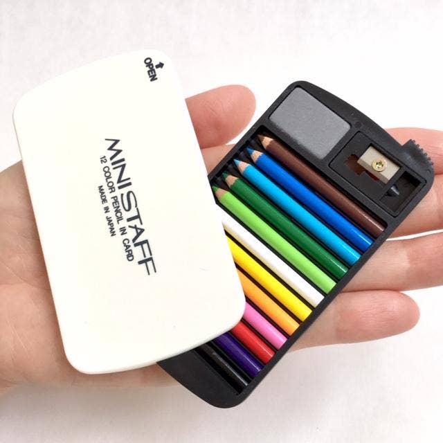 12 Mini Pencils in Card white