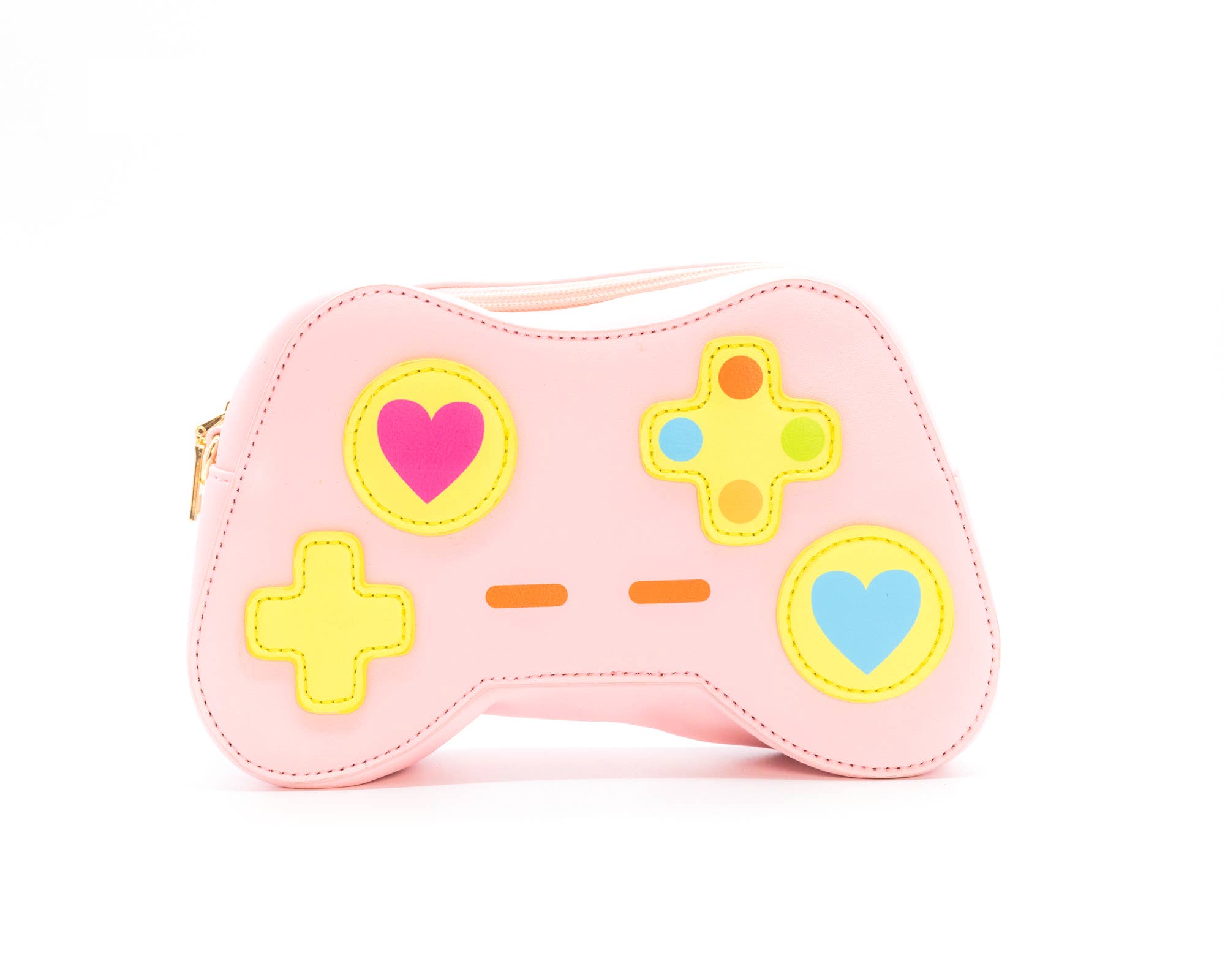 Bewaltz Pu Leather Zipper Closure Retro One More Level Game Controller Handbag with Adjustable Strap