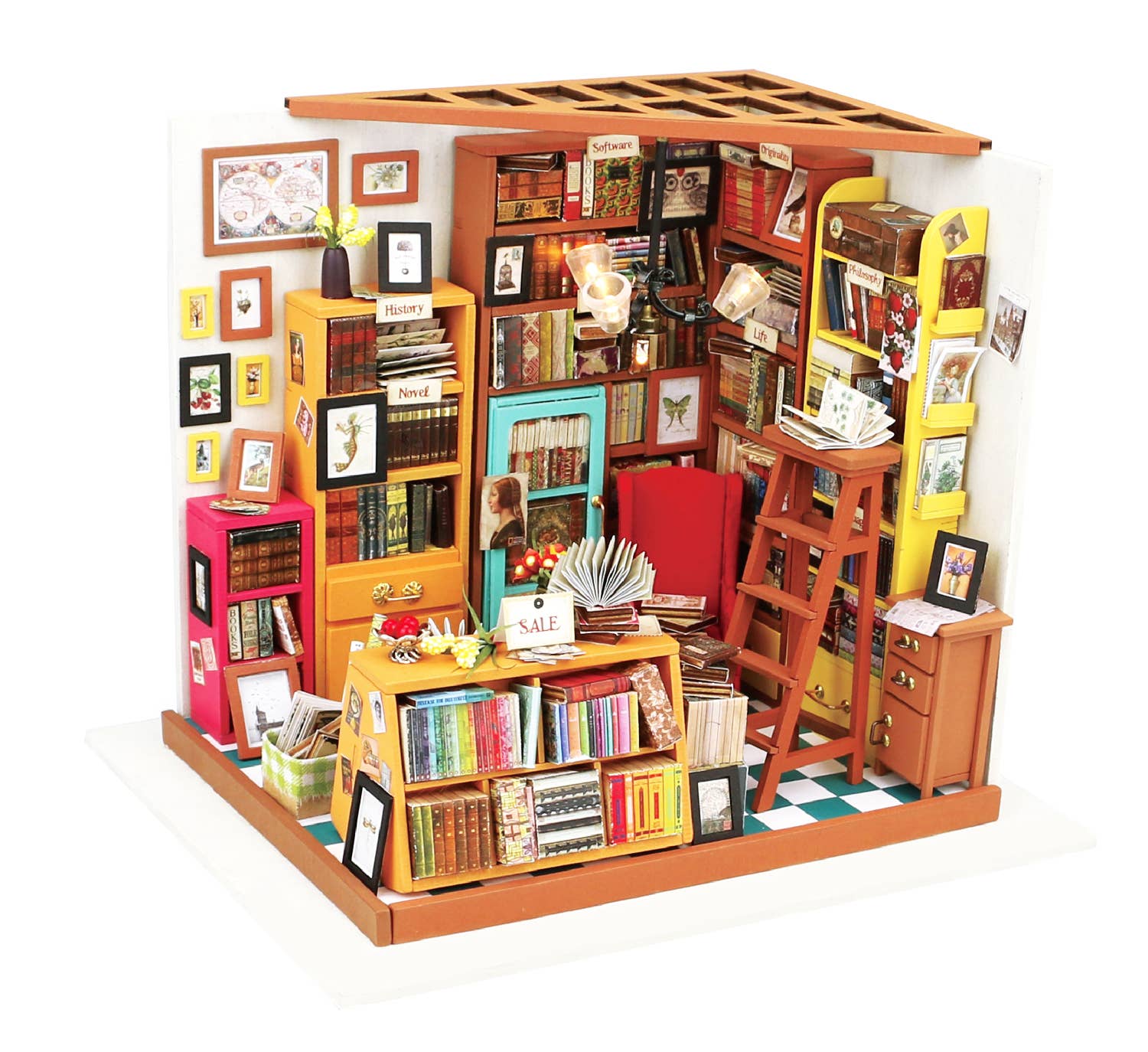 Hands Craft DIY Miniature Dollhouse Kit Sam’s Study