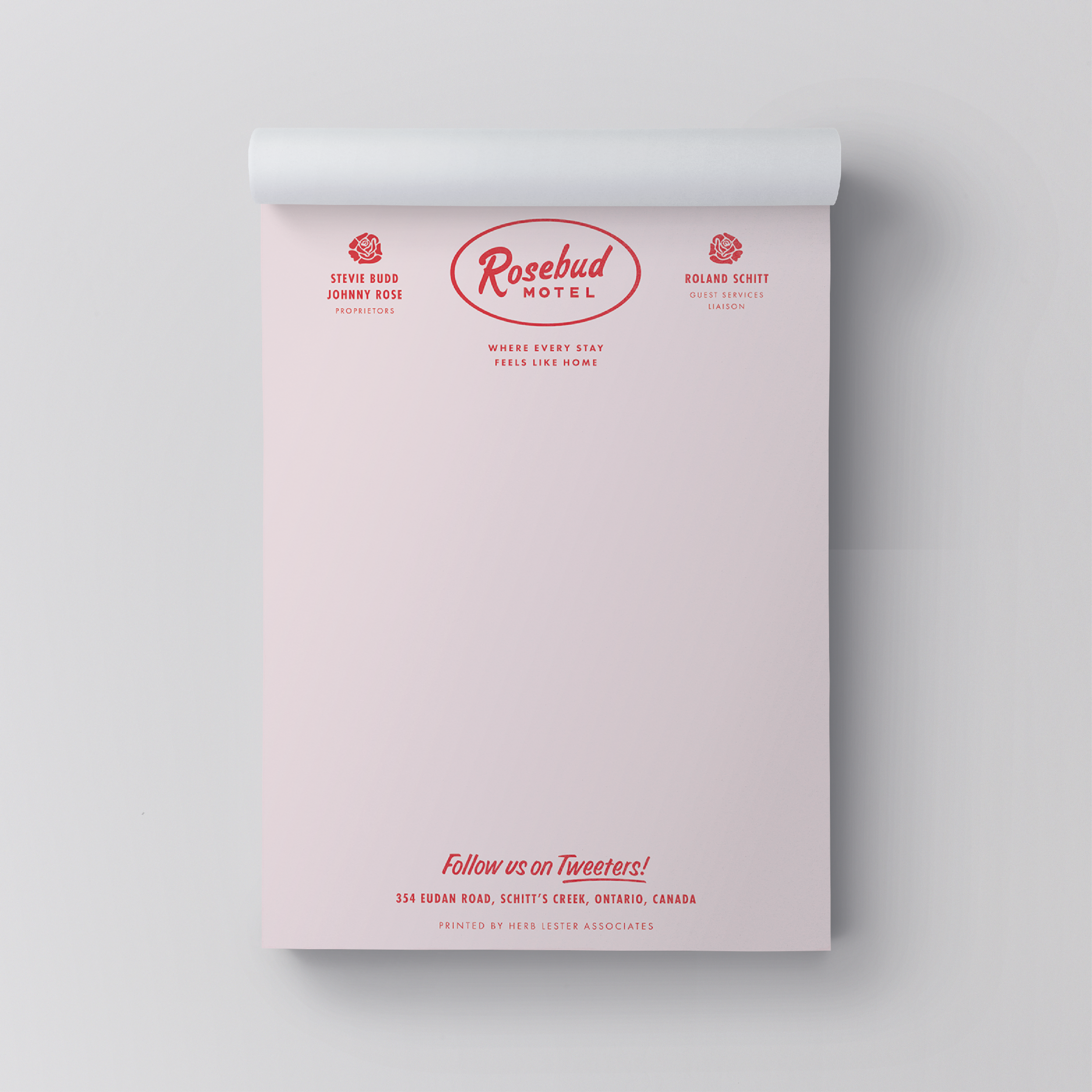Rosebud Motel: Fictional Hotel Notepad Set