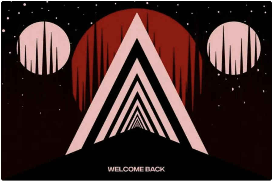 Abstract Retro Horror - Welcome Back Postcard