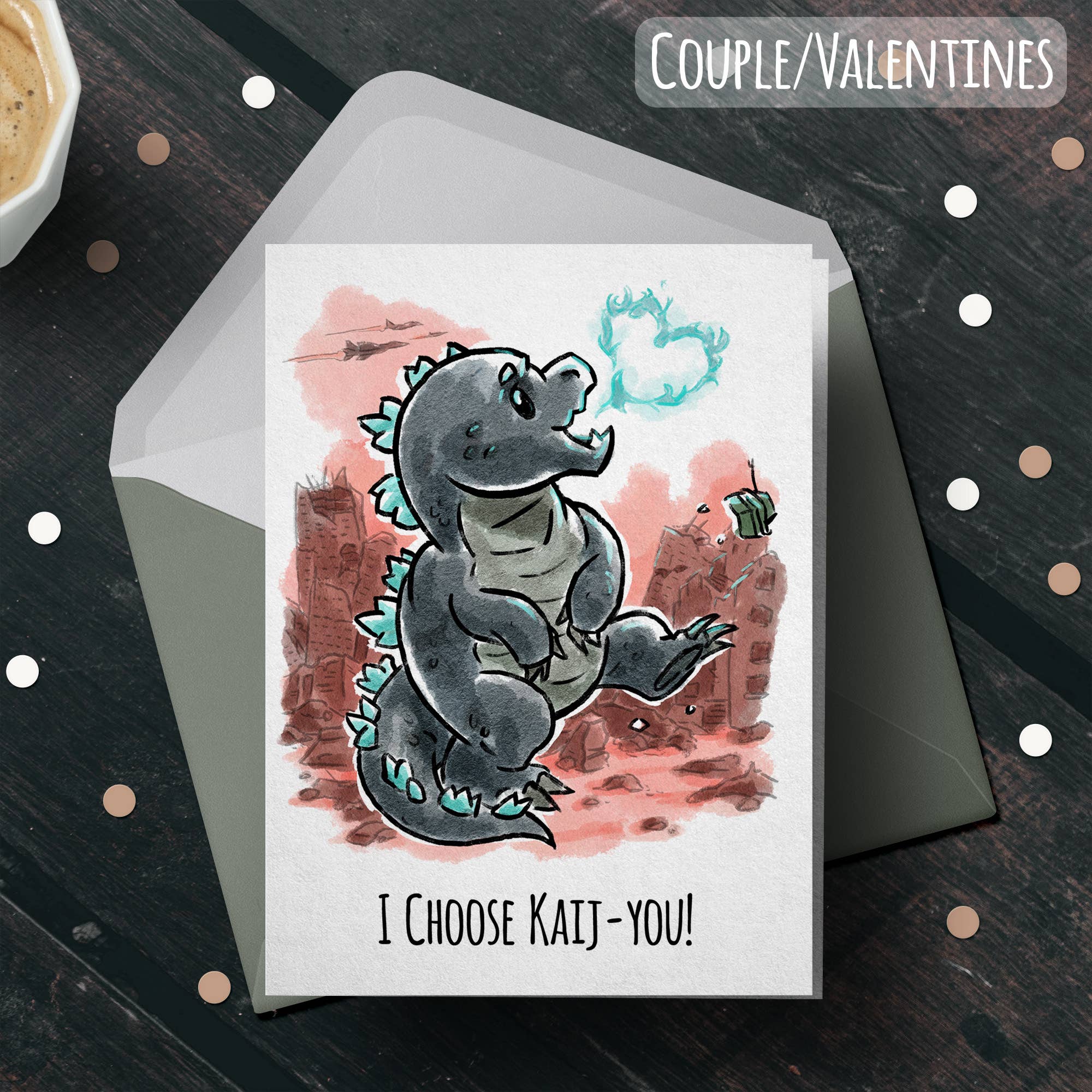 "I Choose Kai-ju" - Monster Valentines Couples Love Card