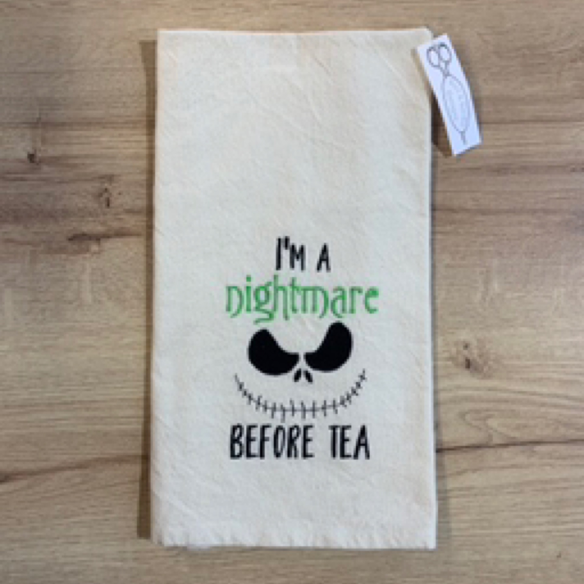 Nightmare Before Tea Embroidered Tea Towel