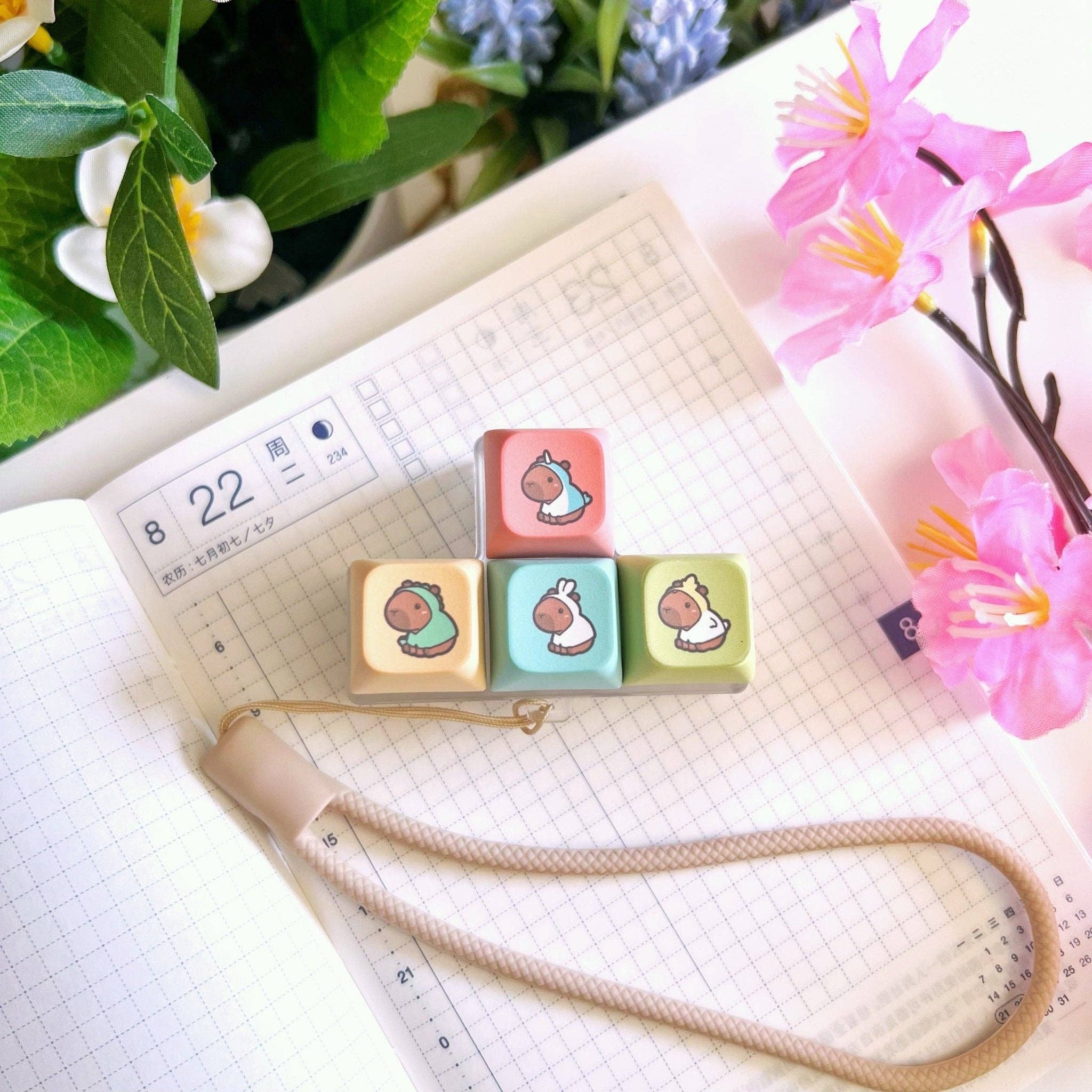 Capybara Keycap Keyboard Clicky Fidget Keychain