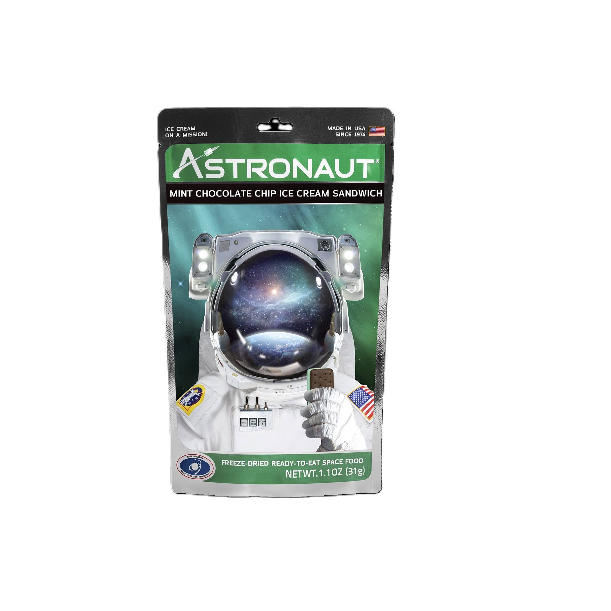 Astronaut Mint Choc Chip Ice Cream, Freeze Dried