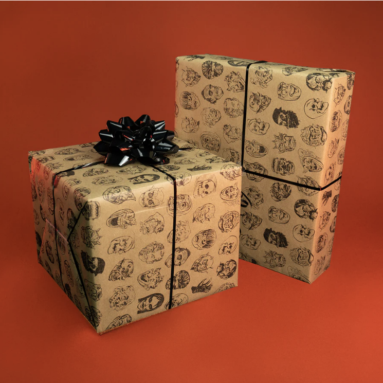 Chamber of Horrors - Vintage Monster Masks Wrapping Paper