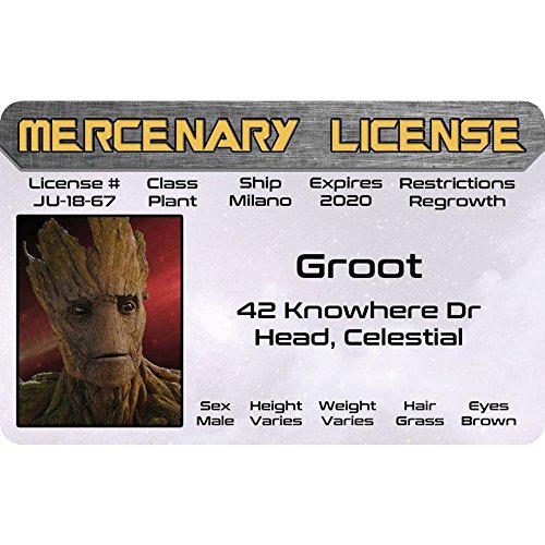 Groot Mercenary License Novelty ID