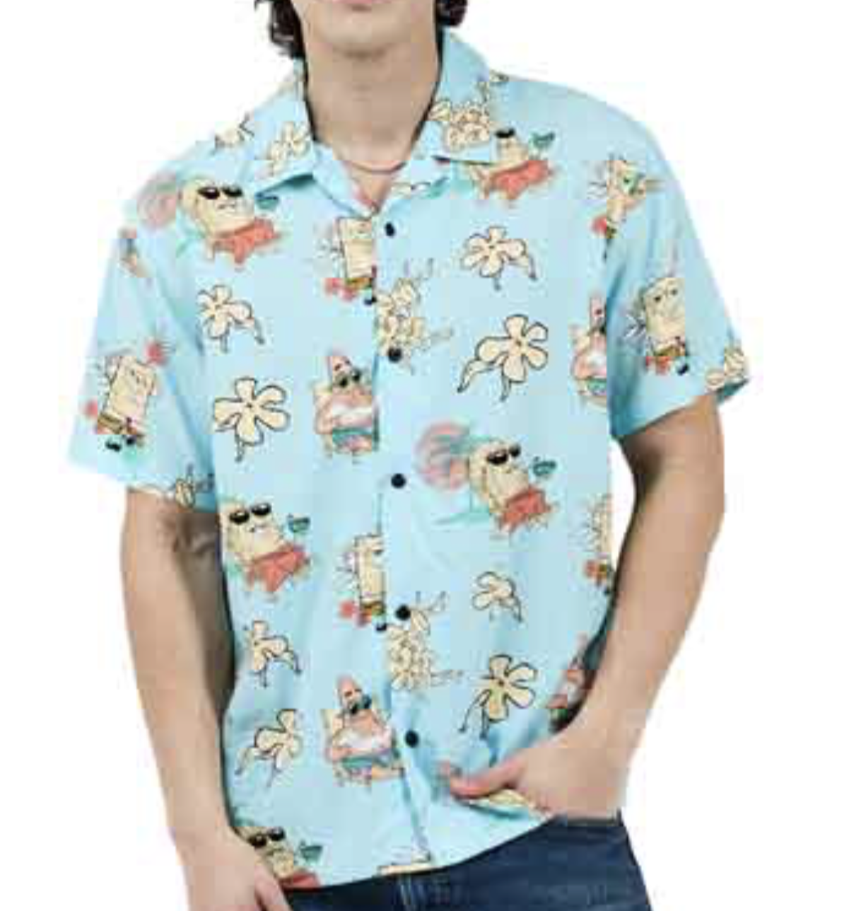 Spongebob Squarepants AOP Woven Button Up