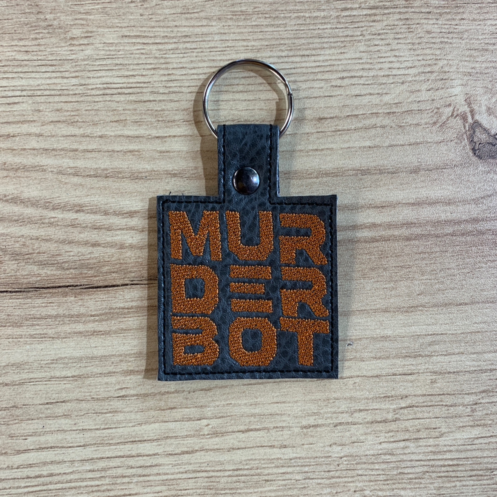 Murderbot inspired Embroidered Keychain