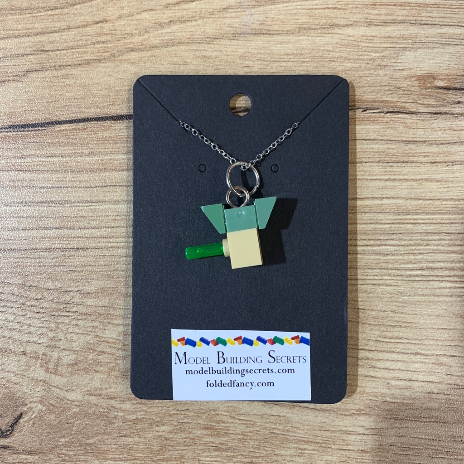 Little Green Space Wizard w/ Laser Sword Necklace