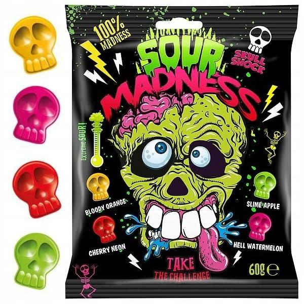 Sour Madness Skull Shape Candy Extreme Sour
