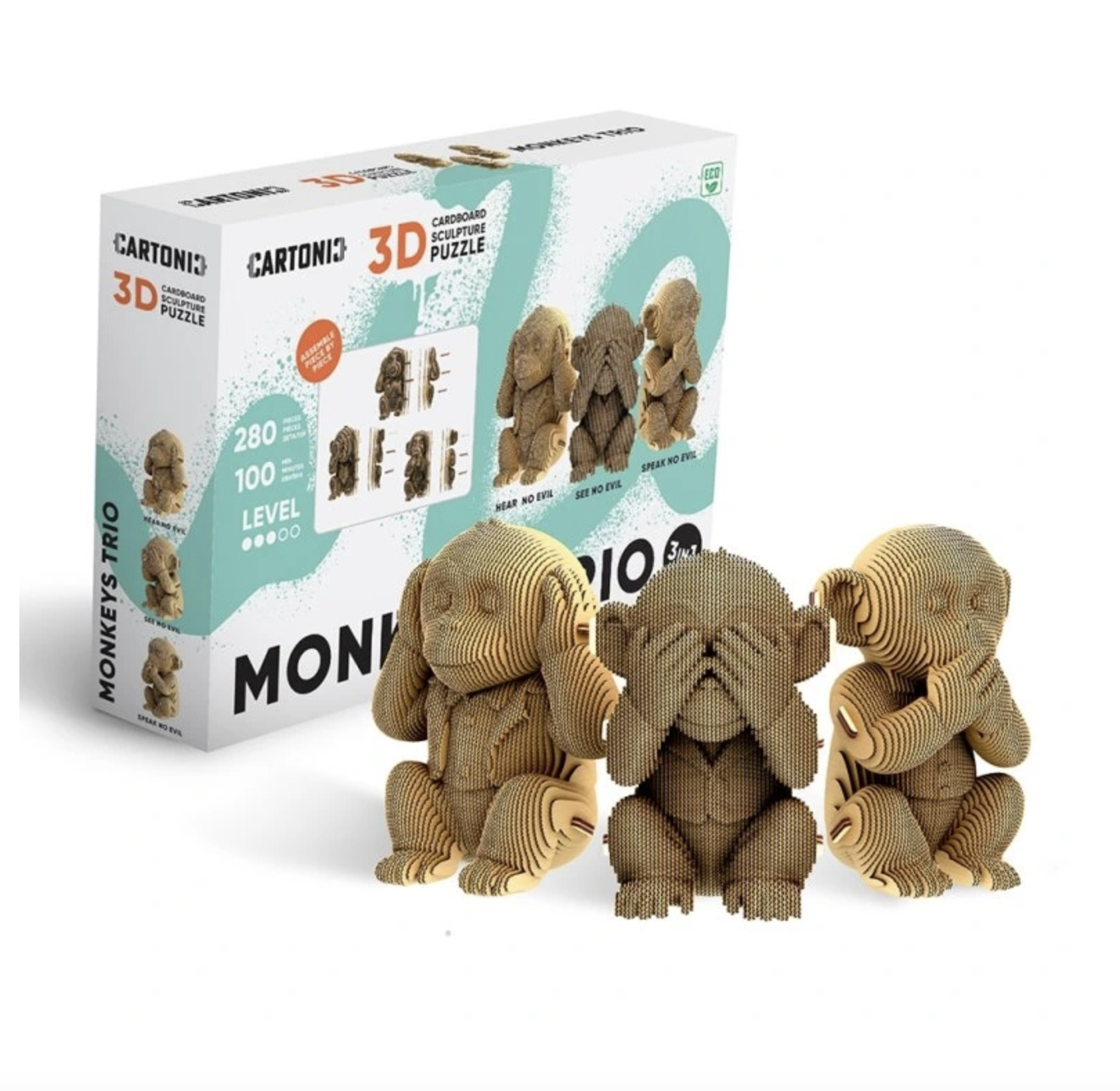 MONKEYS TRIO Cartonic 3D Puzzle