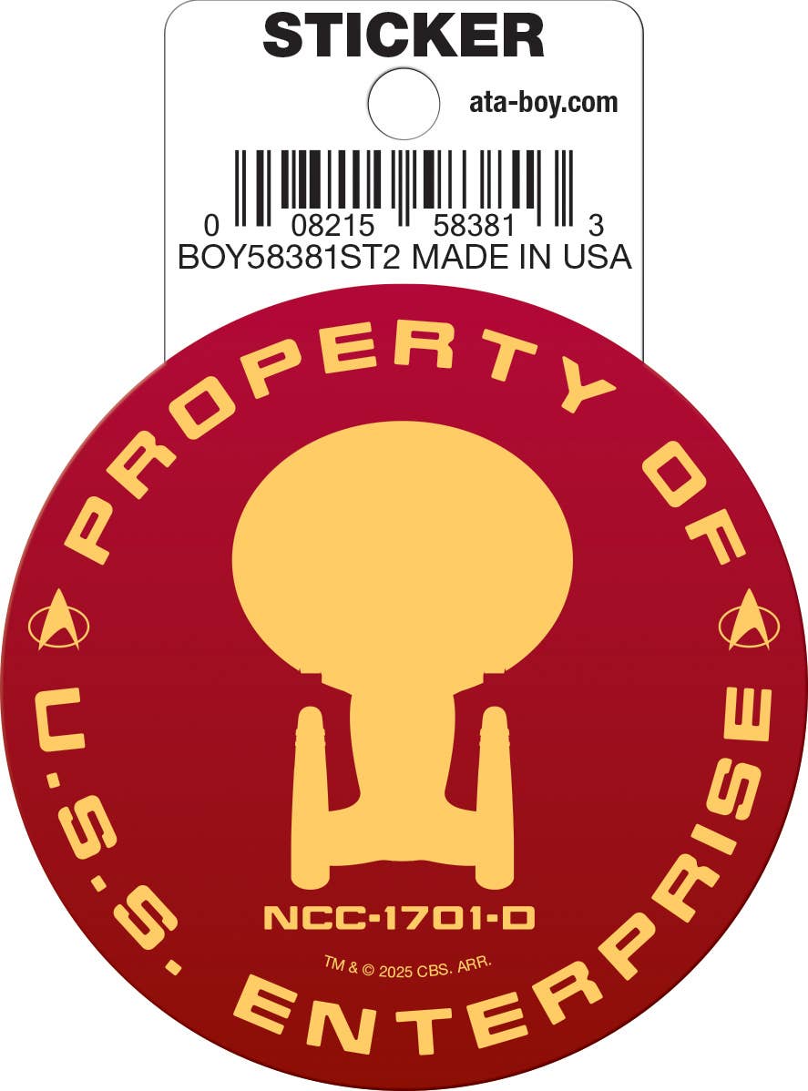 Star Trek The Next Generation Property of USS Sticker