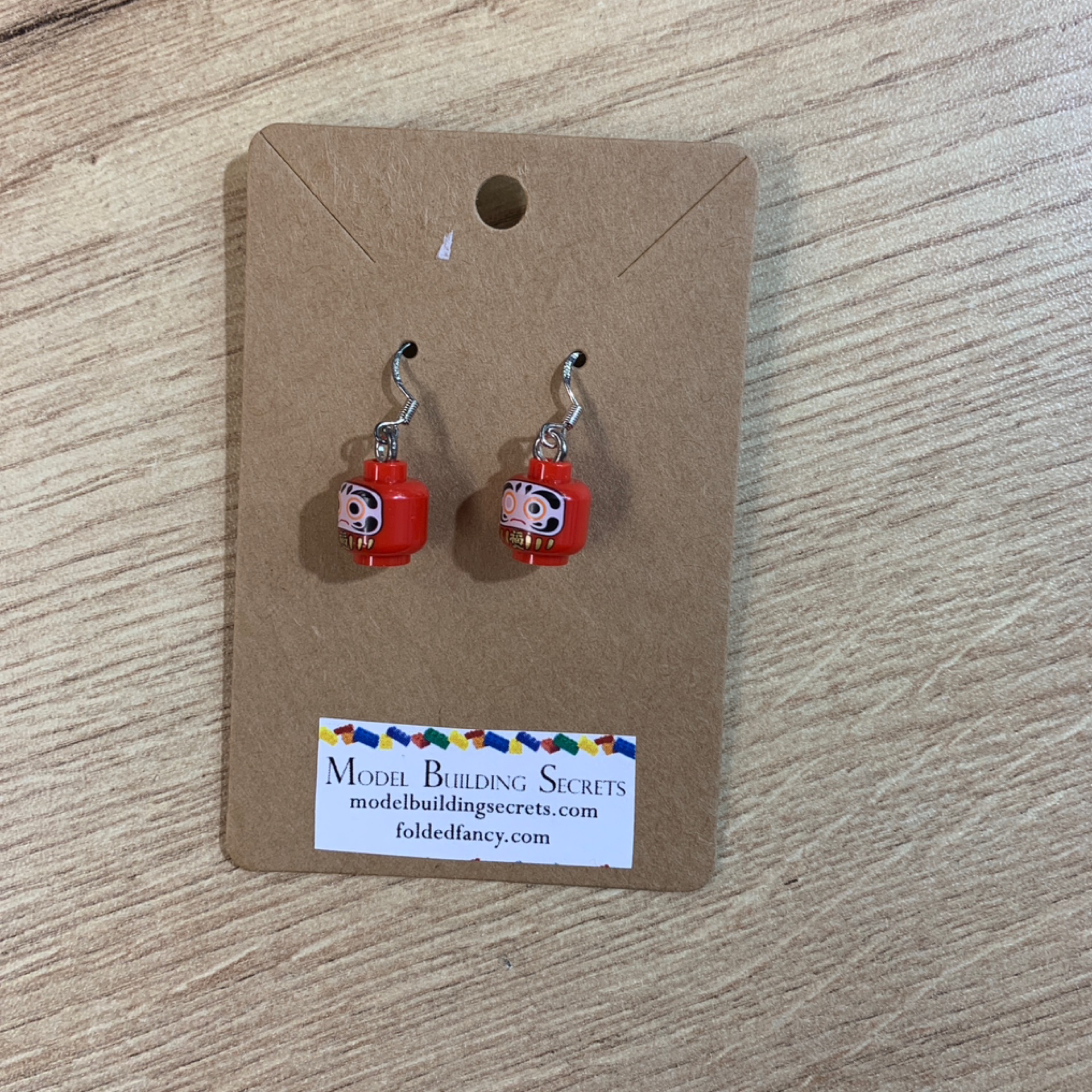 Daruma Brick Earrings