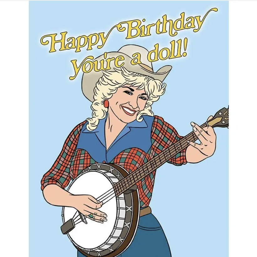 Dolly Cowgirl You're A Doll Birthday Card