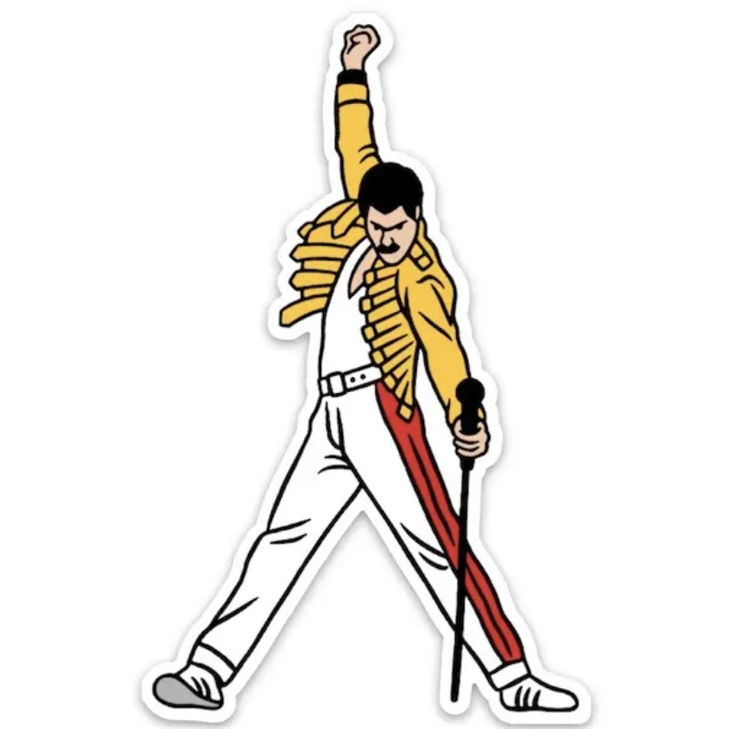 Freddie Mercury Yellow Suit Die Cut Sticker