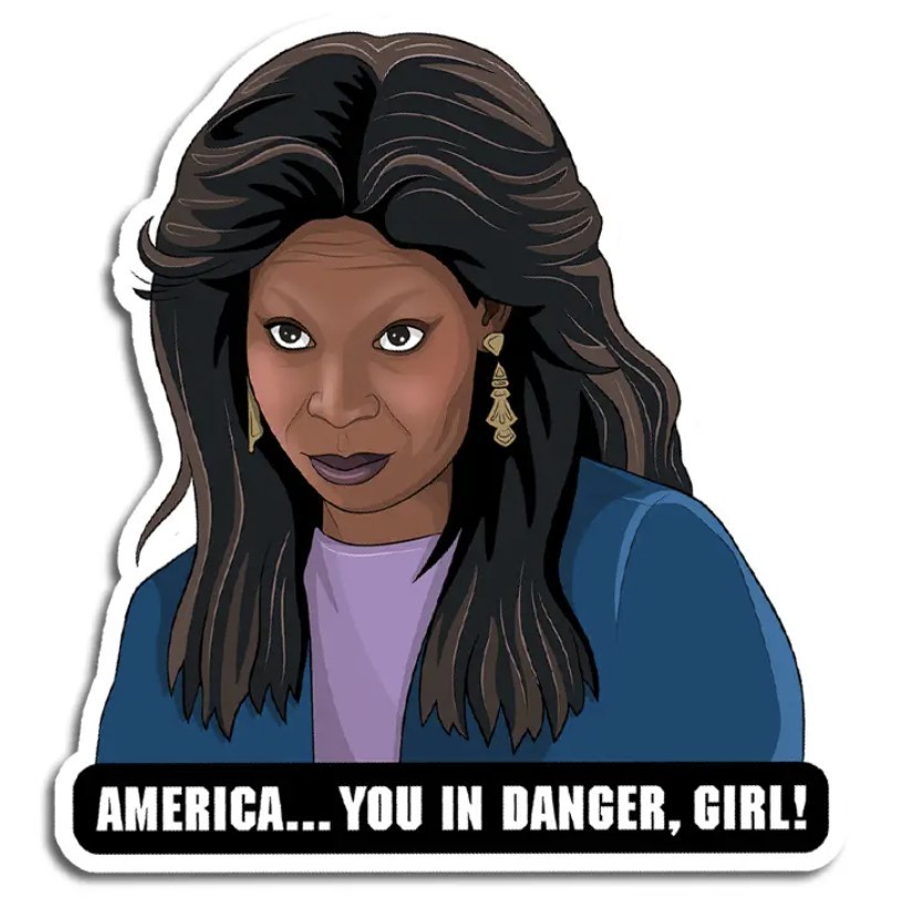 America, You in Danger Girl Die Cut Sticker