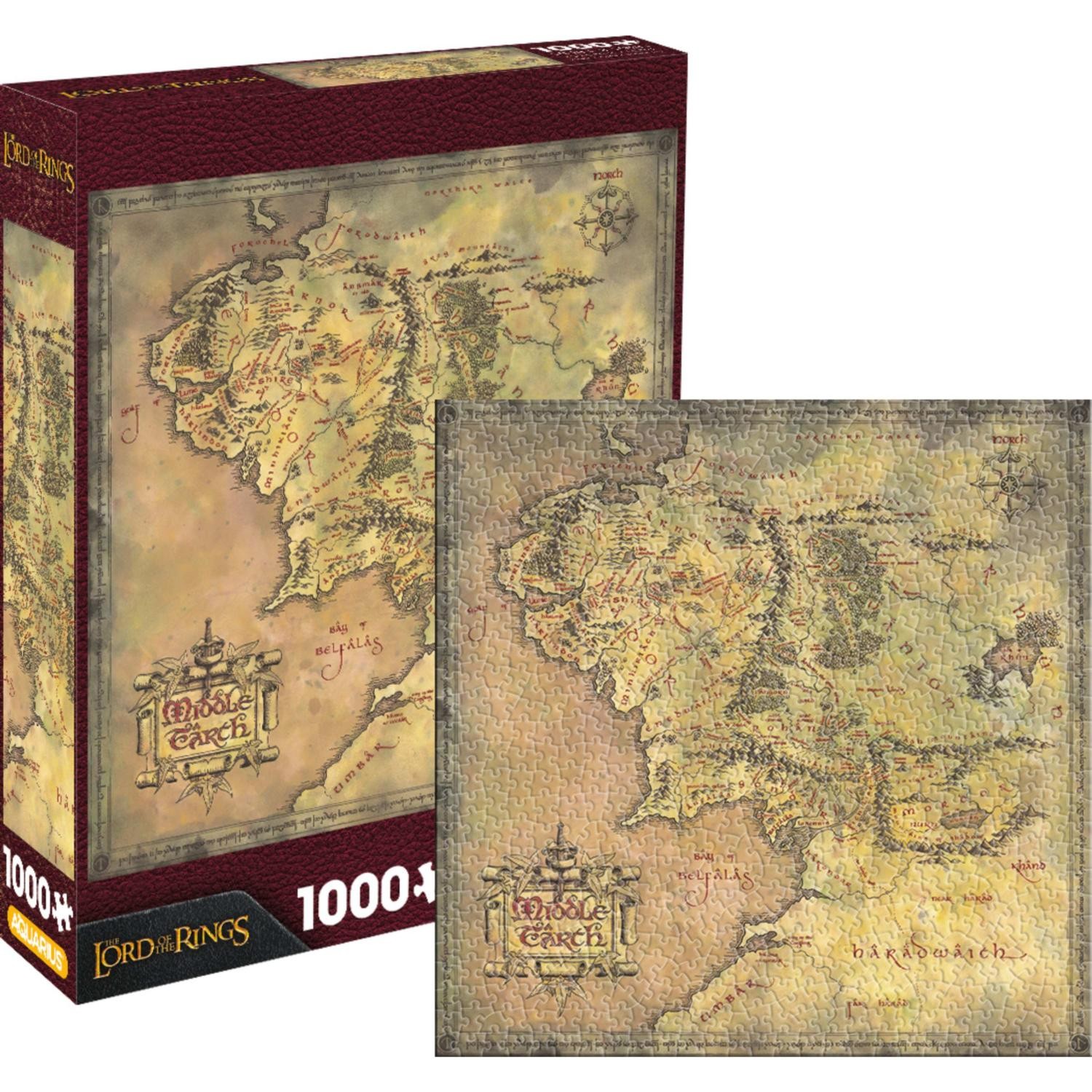 The Lord of the Rings Middle-earth Map 1000-Piece Jigsaw Puzzle