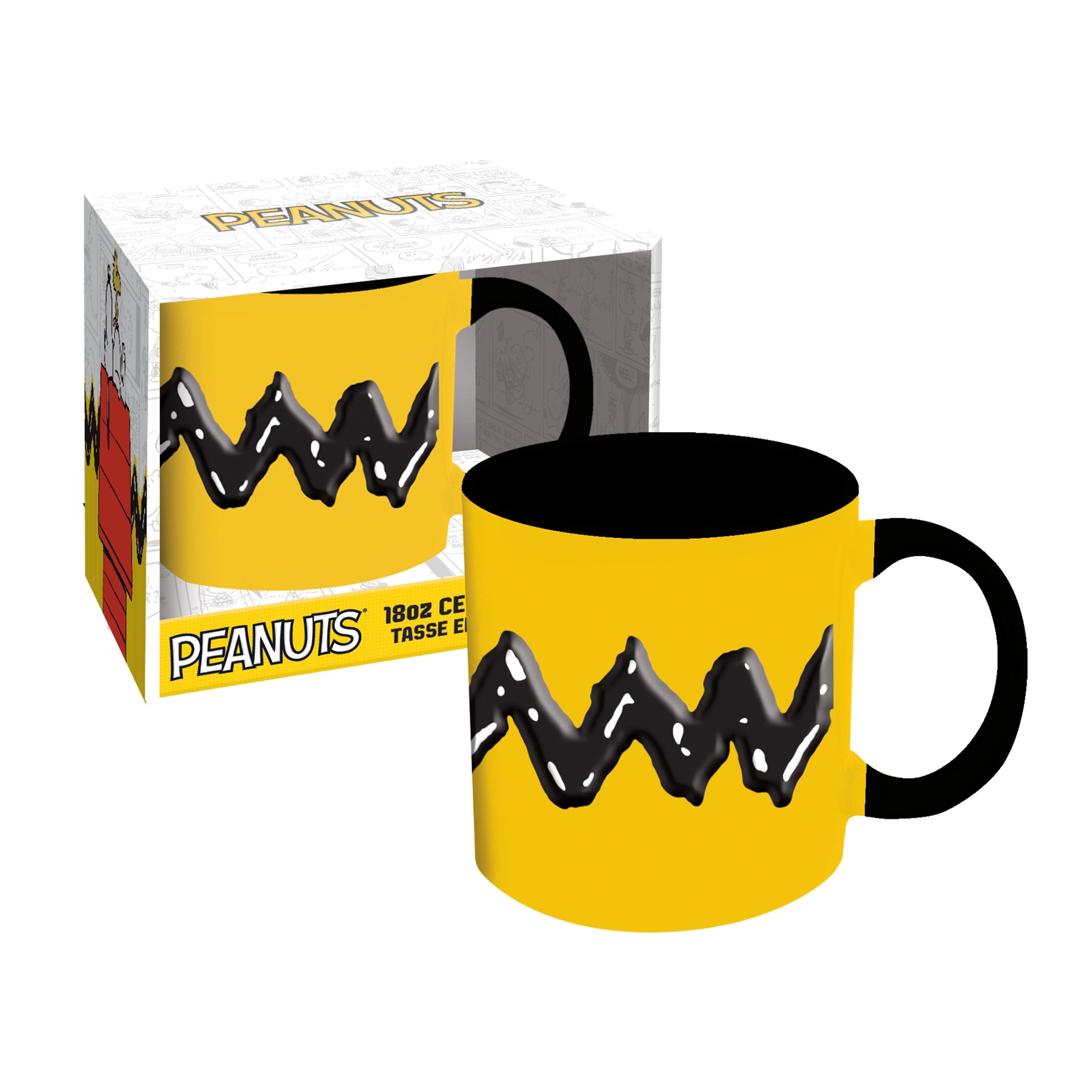 Charlie Brown Stripe Embossed 18oz Ceramic Mug