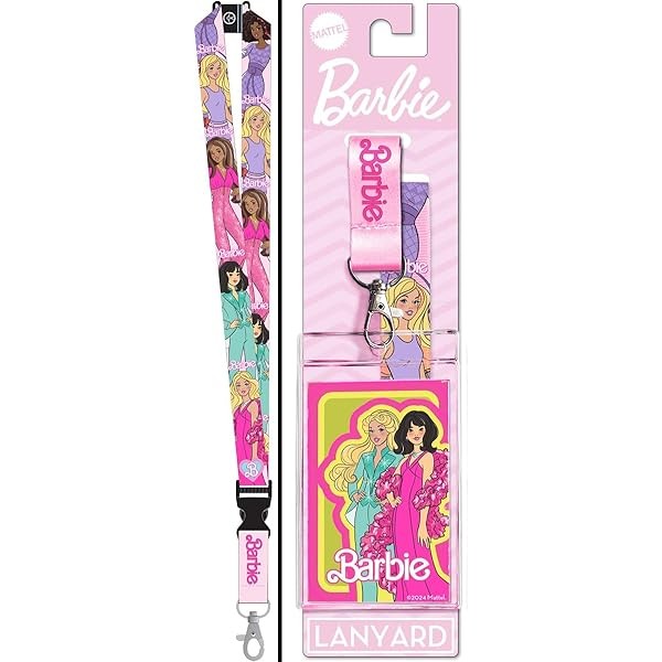 80 S Barbie Reversible Lanyard with Breakaway Clip and ID Holder