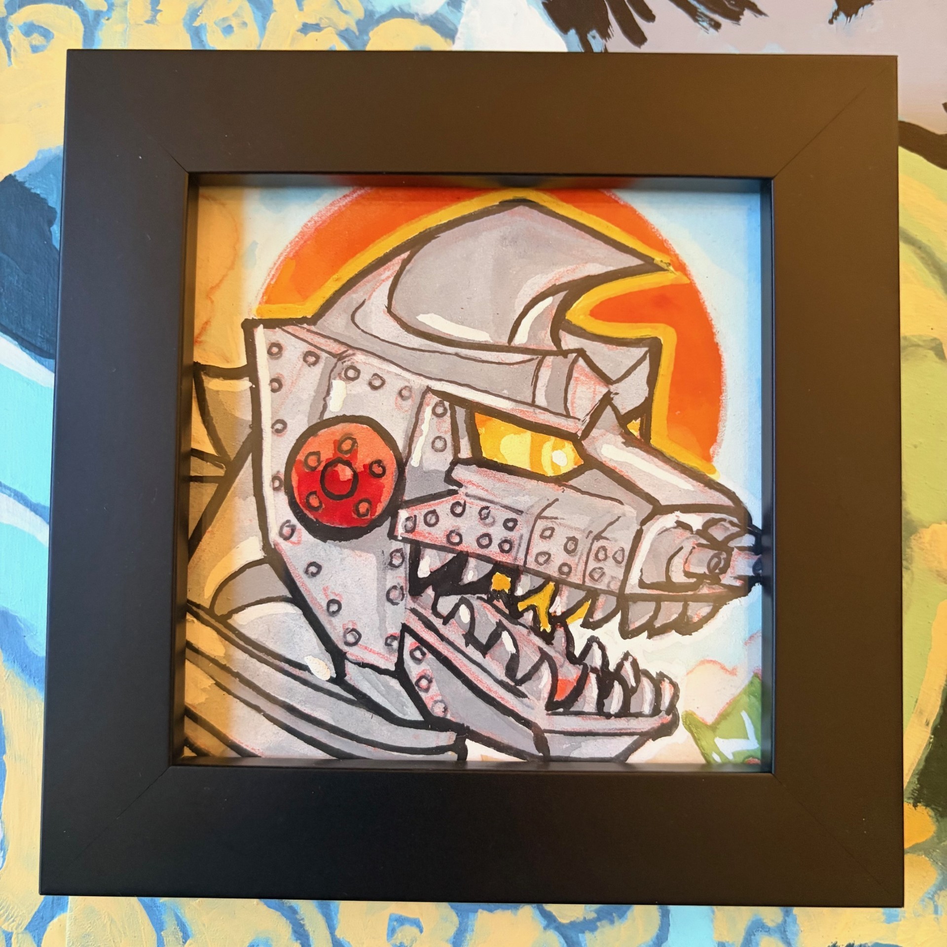 Mechagodzilla Inspired Framed Coaster Original