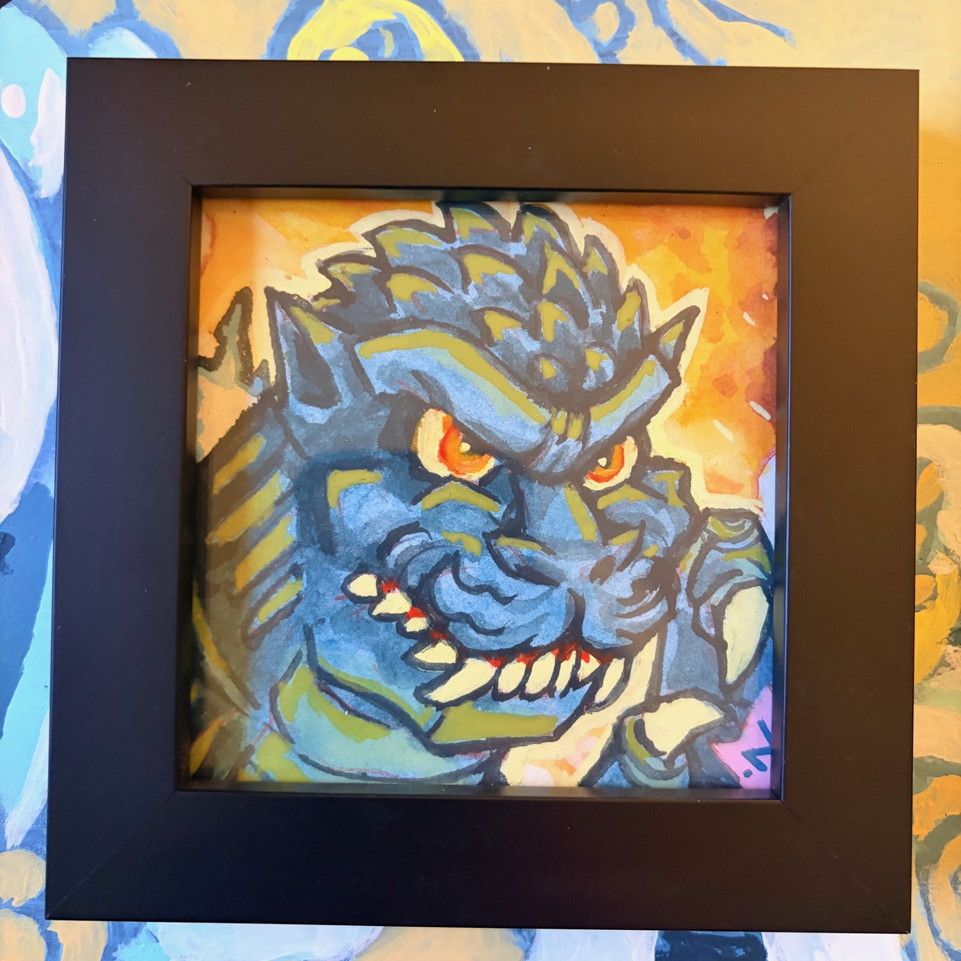 Godzilla Inspired Framed Coaster Original (Hand of Godzilla)