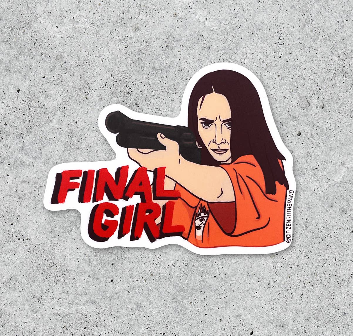 Patricia Widow's Bay Final Girl vinyl sticker
