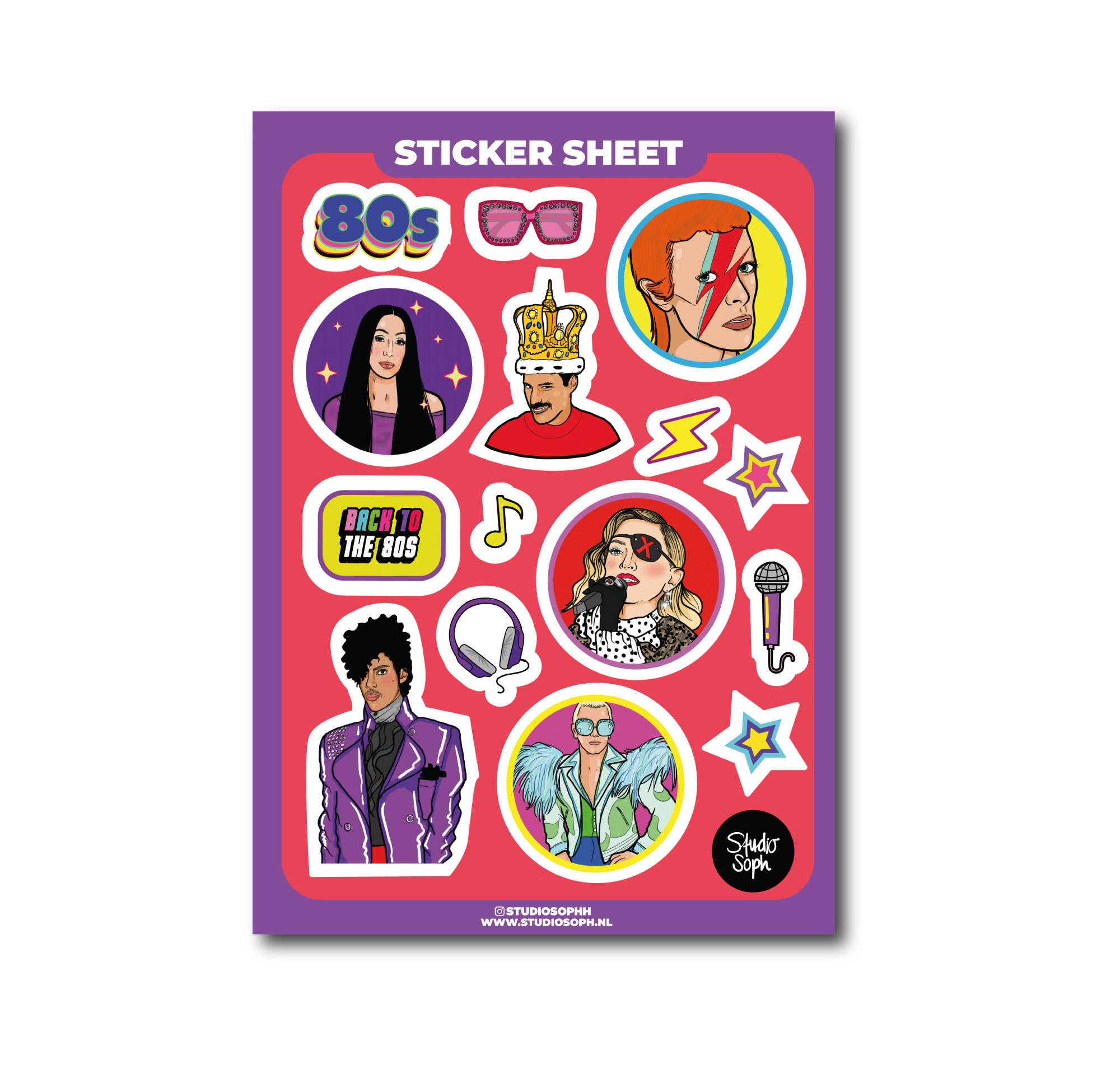 80's Icons A5 Sticker Sheet